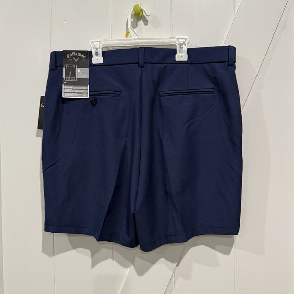Callaway Opti-Dri Golf Shorts Mens Size 36 x 8" Navy Blue Stretch UPF 50 NWT - Picture 3 of 5